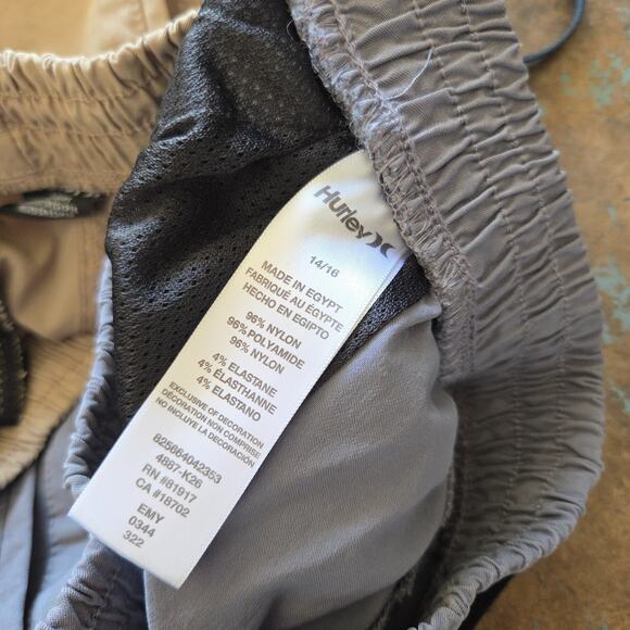 Hurley Boys Performance Jogger Lot of 2 Size 14/16 Khaki Gray Pants Active - Picture 10 of 10